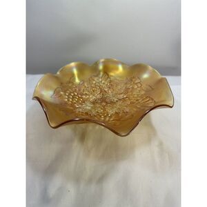 Carnival Northwood Ruffled BowlLeaves‎ Marigold